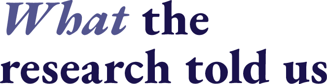 What the research told us